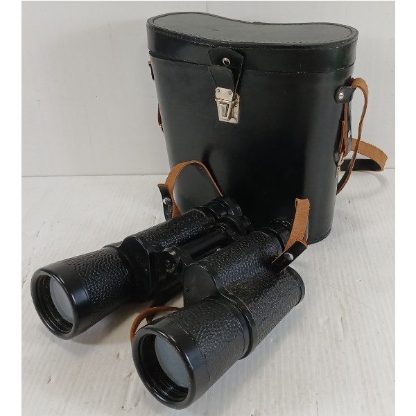 BPC 7 X 50 BINOCULARS W/ LEATHER CASE