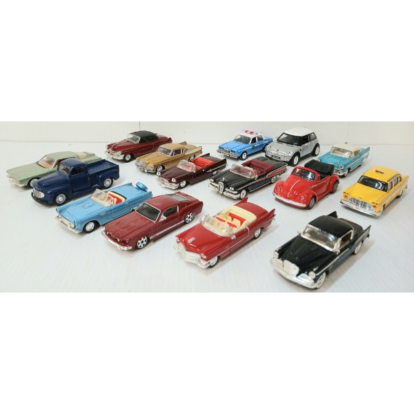 LOT OF 15 - MISC DIECAST MODELS - 1958 STUDEBAKER GOLDEN HAWK, 1971 BUICK RIVIERA, ETC