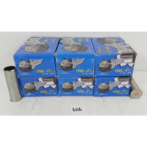 AMMO: 59X BARNAUL SILVER BEAR 12GA - 2 3/4IN - #8 SHOT
