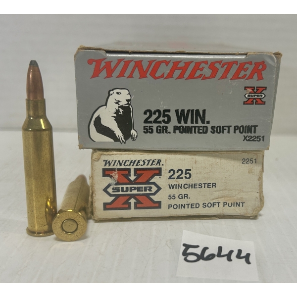 AMMO: 40X WINCHESTER .225 WIN 55GR. SP