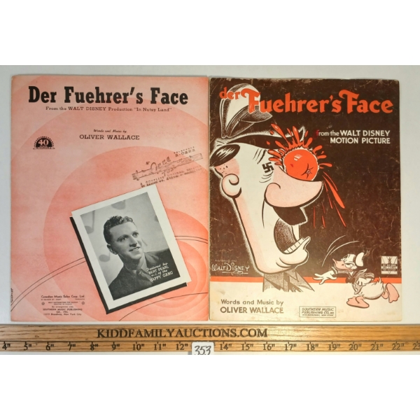 LOT OF 2 - 1942 WALT DISNEY'S "DER FUEHRER'S FACE" SONG BOOKS