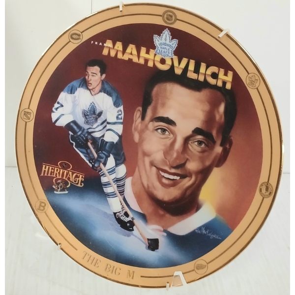 "THE BIG M" FRANK MAHOVLICH COLLECTIBLE PLATE W/ CERTIFICATE