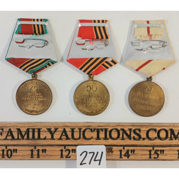 LOT OF 3 - RUSSIAN MEDALS