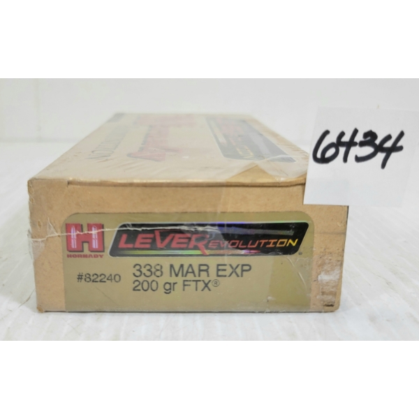 AMMO: 20X HORNADY LEVEREVOLUTION .338 MAR EXP - 200GR - FTX - SEALED