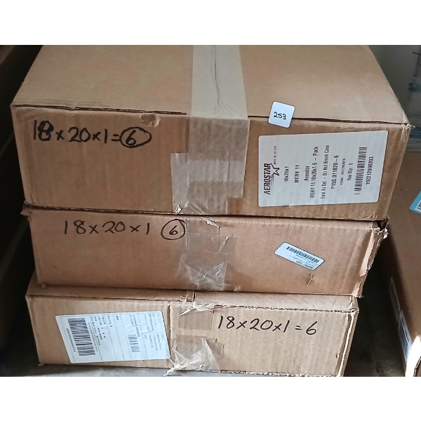 LOT OF 3 - 18 X 20 X 1 FURNACE AIR FILTERS - AS NEW