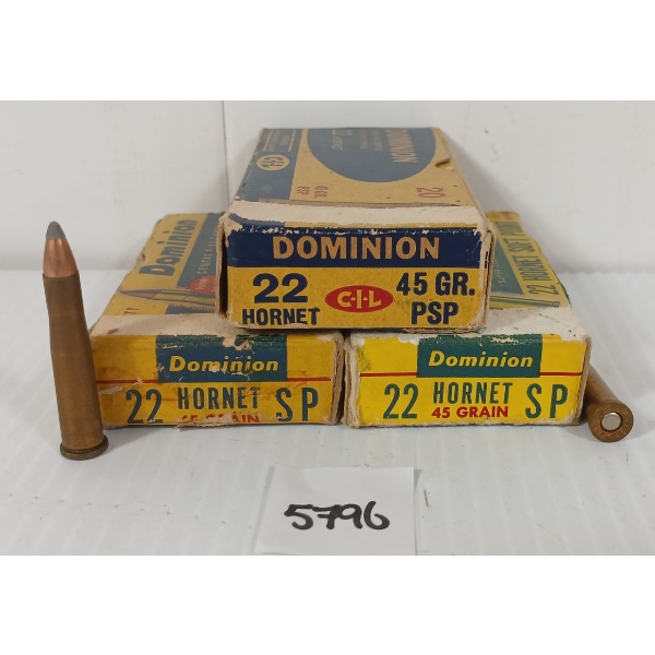 AMMO: 60X CIL DOMINION .22 HORNET - 45GR - PSP