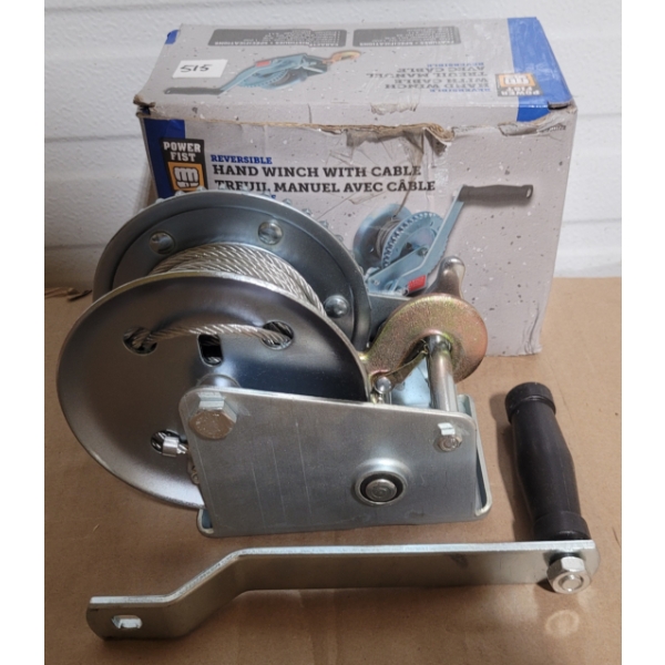 POWERFIST HAND WINCH W/ CABLE - NIB