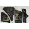Image 1 : LOT OF 4 - BLACK LEATHER HANDGUN HOLSTERS