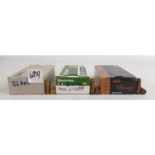 AMMO: 143X MIXED 9MM - 124GR - BLANKS