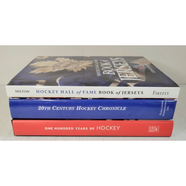 LOT OF 3 - "BOOK OF JERSEYS", "100 YEARS OF HOCKEY" & "20TH CENT. HOCKEY CHRONICLES"