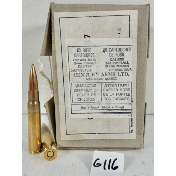 AMMO: 90X FNM 8 MM MAUSER - MILITARY FMJ
