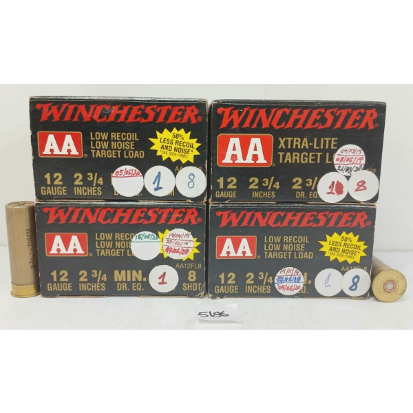 AMMO: 100X WINCHESTER AA 12GA - 2 3/4IN - #8 SHOT - RELOADS