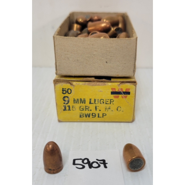 BULLETS: 45X WINCHESTER WESTERN 9MM LUGER - 115GR - FMC