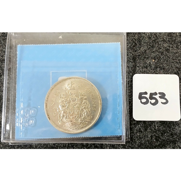 1965 CDN SILVER 50 CENT COIN - CCCS GRADED