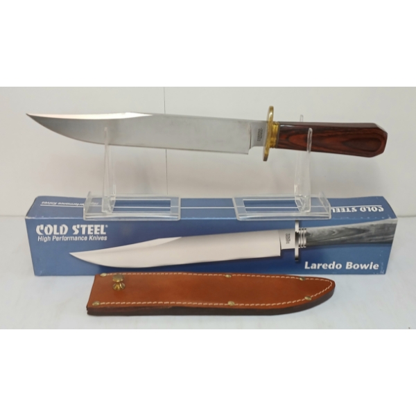 COLD STEEL LAREDO BOWIE KNIFE W/ LEATHER SHEATH