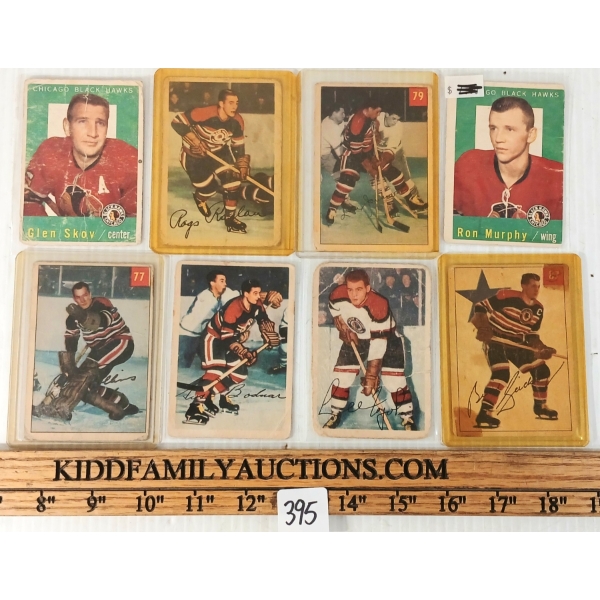 LOT OF 8 - 1953-1955 & 1959 OPC CHICAGO BLACK HAWKS HOCKEY CARDS