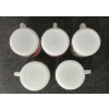 Image 4 : LOT OF 5 - FIRE KING MILK GLASS STACKABLE MUGS - OTTAWA ROUGH RIDERS