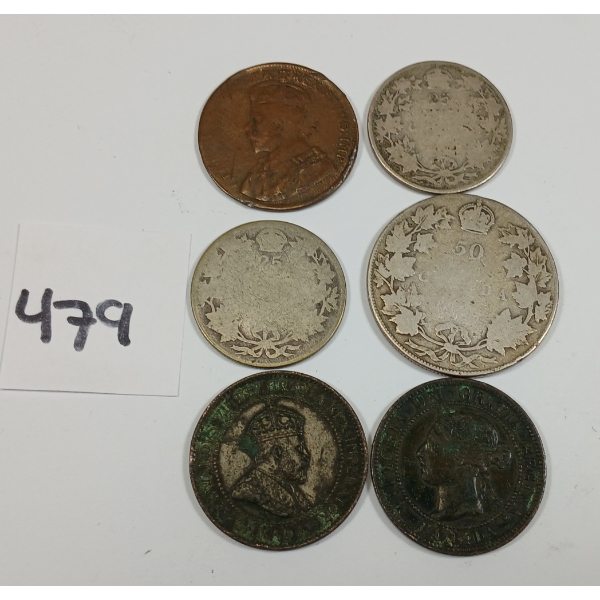 LOT OF 6 - CDN PCS - INCL 1901 & 1902, ETC.
