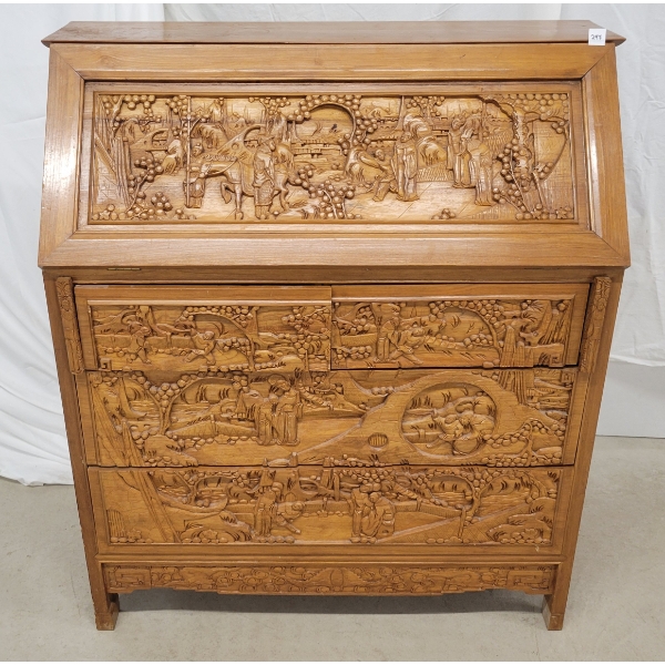 MAPLE CHINESE MOTIF BUTLER'S DESK 