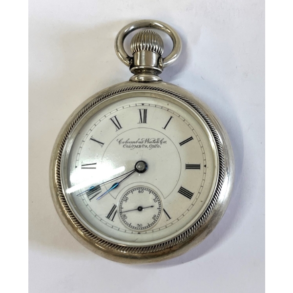 COLUMBUS WATCH CO. POCKET WATCH - MFG 1889 - 18 SZ - 7 JEWEL