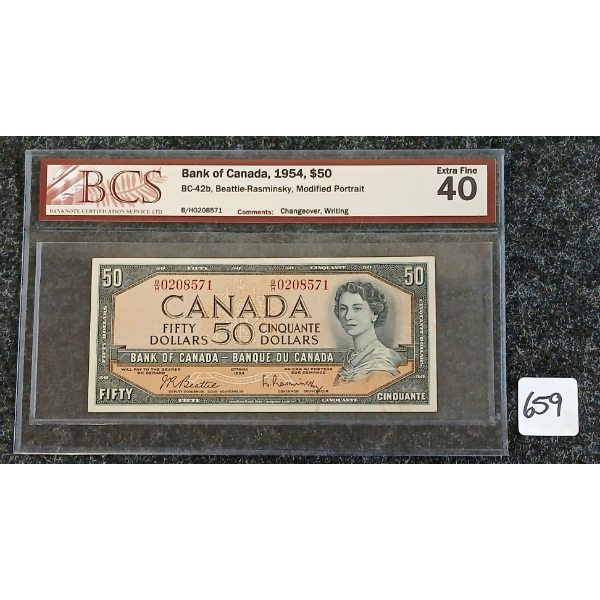 1954 CDN $50 BANKNOTE - BCS GRADED