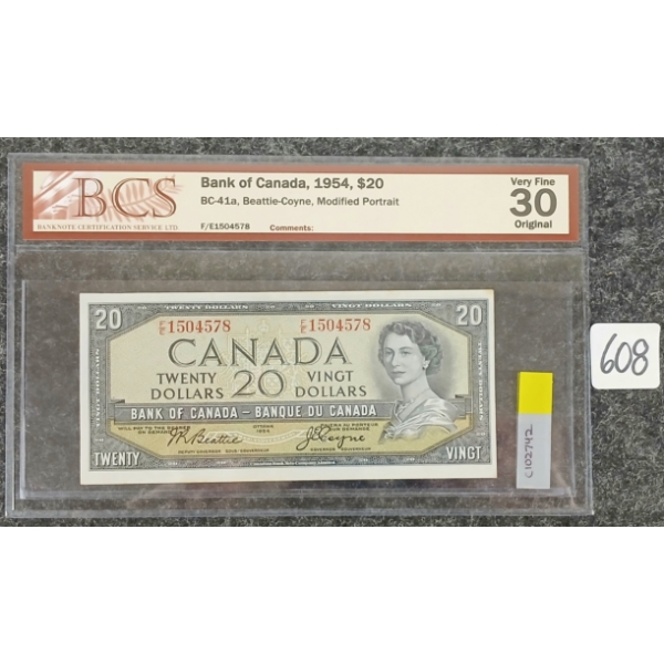 1954 CDN $20 BANKNOTE - BCS GRADED
