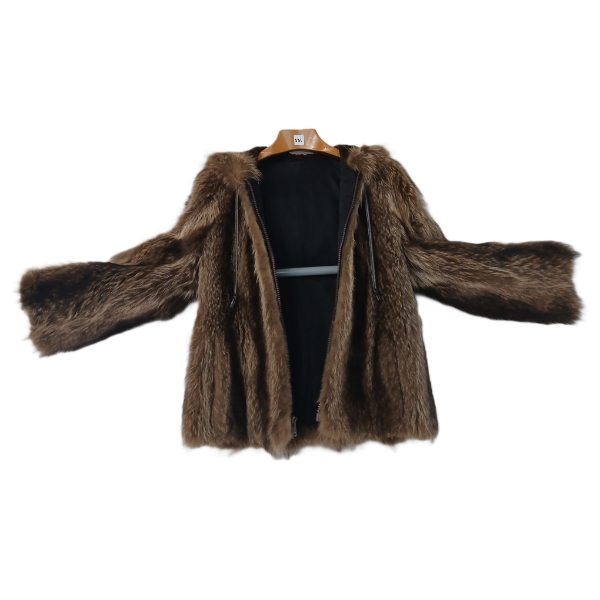 UNMARKED RACCOON FUR JACKET W/ ZIPPER CLOSURE