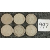 Image 2 : LOT OF 6 - 1945-1965 CDN 25 CENT COINS