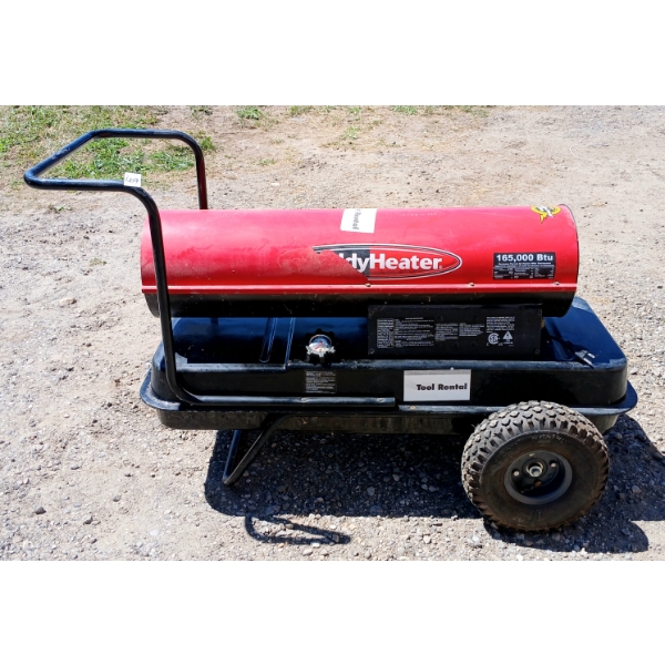 KEROSENE FORCED AIR HEATER ON CART