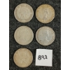 Image 2 : LOT OF 5 - 1962-1965 CDN 50 CENT SILVER COINS