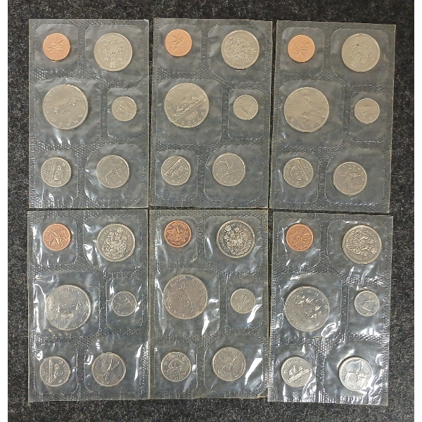 LOT OF 6 - 1976 CDN UNCIRCULATED PROOF SETS