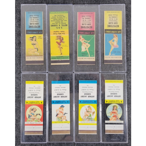 LOT OF 8 - PIN-UP ADVERTISING MATCHBOOK PACKAGES - MATCH CORP, ETC
