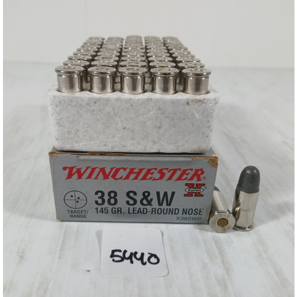 AMMO: 50X WINCHESTER .38 S&W - 145GR - RN