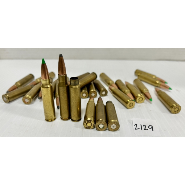 AMMO / BRASS: 25X LIVE & 3X BRASS .300 SAVAGE - RELOADS