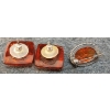 Image 4 : LOT OF 3 - AMBER BEADED NECKLACE, EARRINGS & BROOCH