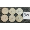 Image 1 : LOT OF 6 - 1947 CDN 25 CENT COINS
