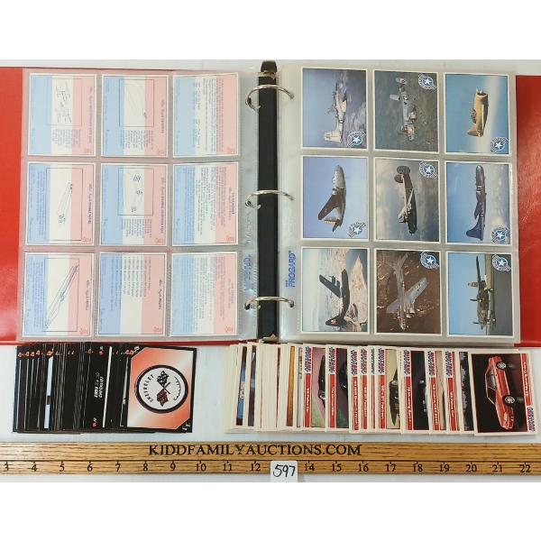 QTY OF AIRCRAFT & VEHICLE COLLECTIBLE CARDS - MUSTANG CARDS, TOP PILOT, CHEVY SET, ETC