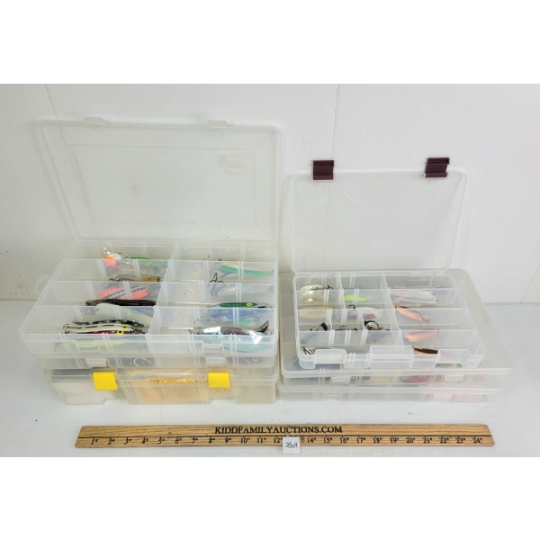 LOT OF 6 - TACKLE BOXES W/ CONTENTS