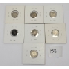 Image 2 : LOT OF 7 - CDN 5 CENT SILVER COINS - INCL 1888. 1900, 1904 & 1905