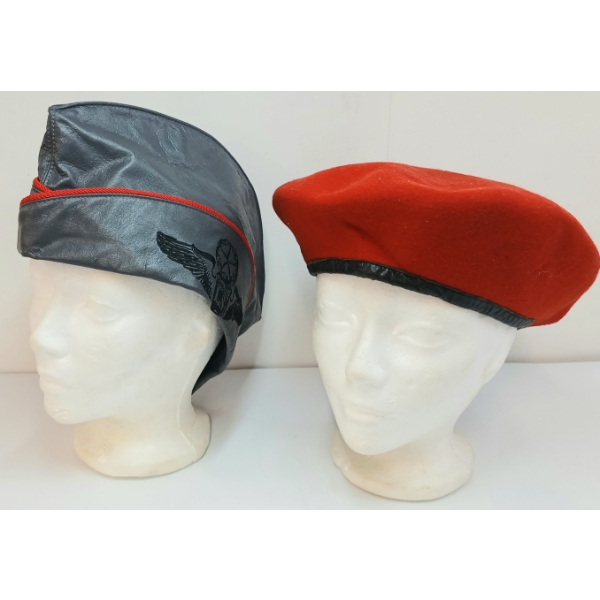 LOT OF 2 - ORIGINAL CULT LIP SERVICE CAP & RED BERET