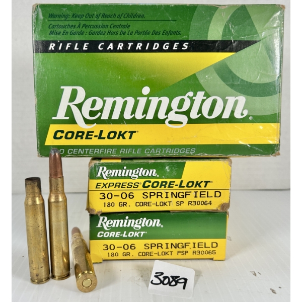 AMMO / BRASS: 41X LIVE & 10X BRASS REM .30-06 SPRG - 180 GR SP