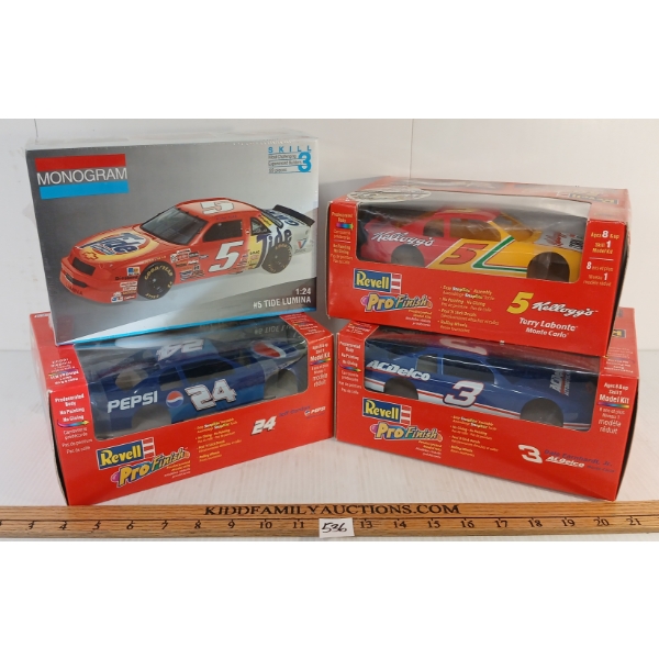 LOT OF 4 - REVELL & MONOGRAM NASCAR MODEL KITS