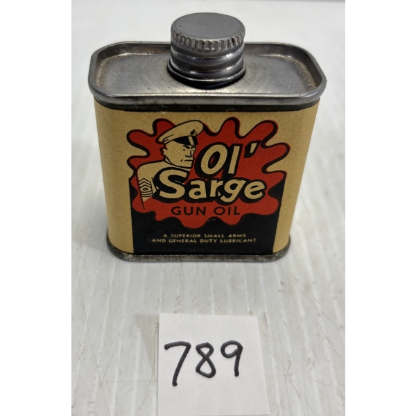 OL' SARG COLLECTIBLE TIN W/ PAPER LABEL & CONTENTS