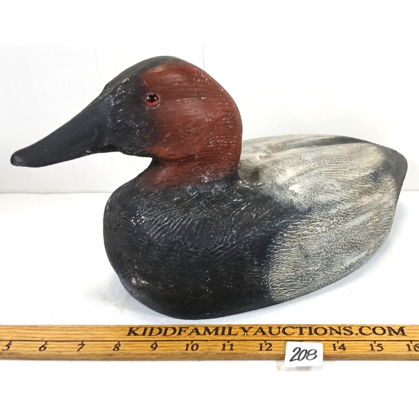 REDHEADED DECOY DUCK - T. BROOKS DECOYS - MID 20TH CENTURY