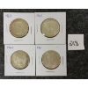 Image 2 : LOT OF 4 - 1960-1963 CDN SILVER 50 CENT PCS