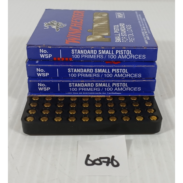 PRIMERS: APPROX 400X WINCHESTER NO. WSPM SMALL PISTOL PRIMERS