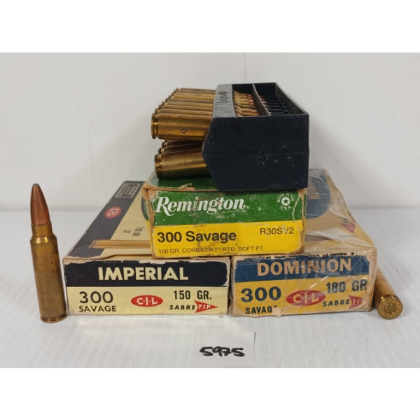 AMMO: 57X MIXED .300 SAV - 150 & 180GR - SABRE TIP & SOFT PT
