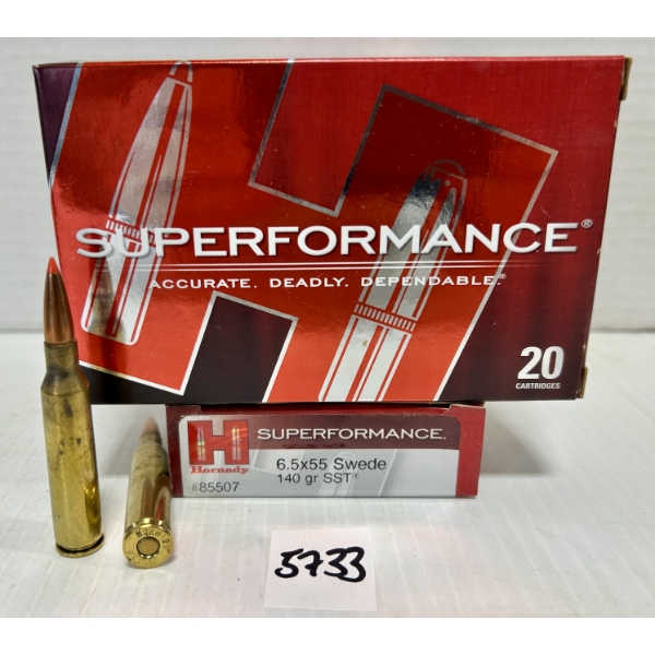 AMMO: 40X HORNADY 6.5X55 MM SWEDE 140GR. SST