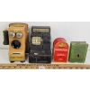Image 1 : LOT OF 4 - METAL COIN BANKS - INCL TALK-O-PHONE, CASH REGISTER, MUTUAL LIFE BOOK & MAIL BOX
