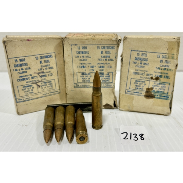 AMMO: 45X 7.62X45 MM - MILITARY FMJ - ON CLIPS